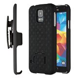 MoonaTM Shell Holster Combo Case for Samsung Galaxy S5 with Kick-Stand and Belt Clip LifeTime Warranty Atampt Verizon T-Mobile and Sprint