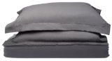 HC COLLECTION - 1500 Thread Count Egyptian Quality Duvet Cover Set Full Queen Size 3pc Luxury Soft Queen Gray