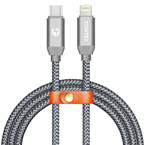 USB-C Type C to Lightning Cable, YONTEX 6.6ft USB 2.0 Charge and Sync Data Cord for iPhone iPad Connect to Apple New MacBook 2015, New MacBook 2016, Chromebook Pixel, HP Pavilion and More