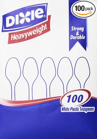 Dixie Plastic Tableware Heavyweight Teaspoons White 100 per Box