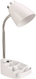 Limelights LD1002-WHT Gooseneck Organizer Desk Lamp with iPad Stand or Book Holder White