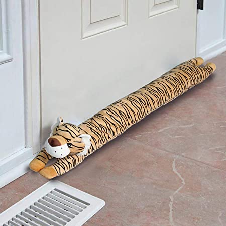 YAHOA Cute Tiger Animal Draft Door Stopper, Door Window Noise Blocker Sound Wind Proof Reduce Noise Saving Energy 36“