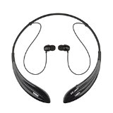 Ecandy Portable Wireless Bluetooth Music Stereo Universal Headsets Headphone Neckband Style for iPhoneiPadSamsung Galaxry HTC LGMotorolaM8MP3 Players and other Enabled Bluetooth DevicesBlack