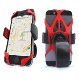 Universal Bike Phone Mount Holder Bicycle Handlebar and Motorcycle Cell Phone Cradle Adjustable to Fit Any Smart Phone iPhone Galaxy Nokia Motorola