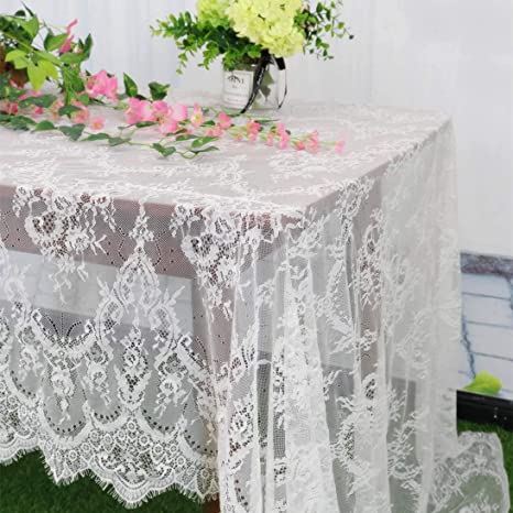 Vintage-Lace-Tablecloth 60x120-Inch Small Lace Rectangle Tablecloth Lace Boho Print Tablecloth Lace Overlay Tablecloth Lace Table Runner Overlay
