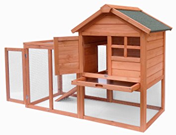 Merax Natural Wood House Pet Supplies Small Animals House Rabbit Hutch
