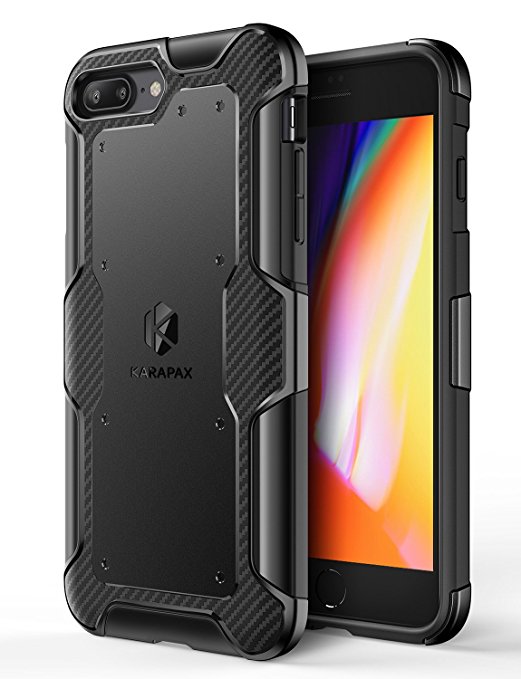 iPhone 8 Plus Case, iPhone 7 Plus Case, Anker Shield  Case Dual Layer Heavy Duty Protective Military-Grade Certified Protection [Support Wireless Charging] for iPhone 8 Plus / iPhone 7 Plus -Black