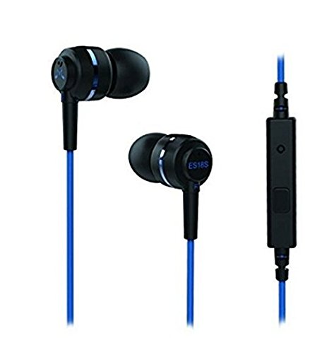 SoundMagic ES18S In-Ear Headphones with Mic (Black/Blue)