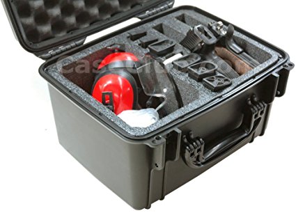 Case Club Waterproof 2 Pistol Case & Accessory Pocket with Silica Gel
