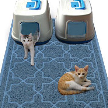 Cat Litter Mat Dog Bowl Mat for Litter Box Waterproof PVC Material for Scatter Control Non-Slip Absorbent Pet Food Mat for Cats or Dogs