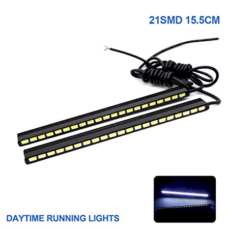 YUMSEEN 2pcs Set Day Llight Led Car Auto LED DRL 29W 21SMD 5730 15.5CM Ultra White 100% Waterproof DRL High Power For VW (21SMD)
