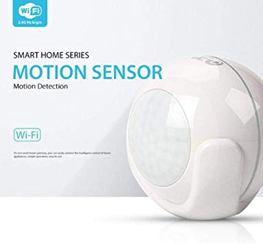 Lesgos WIFI PIR Motion Sensor, Mini Wide Angle Smart Motion Sensor 2.4GHz 22.96ft Battery Operated WIFI One-key Connect Motion Detector Works with IFTTT, Tuya Smart, Tmall Genie