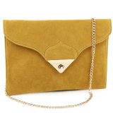 Womens Faux Suede Leather Messenger Envelope Evening Clutch Party Handbag Crossbody Bag