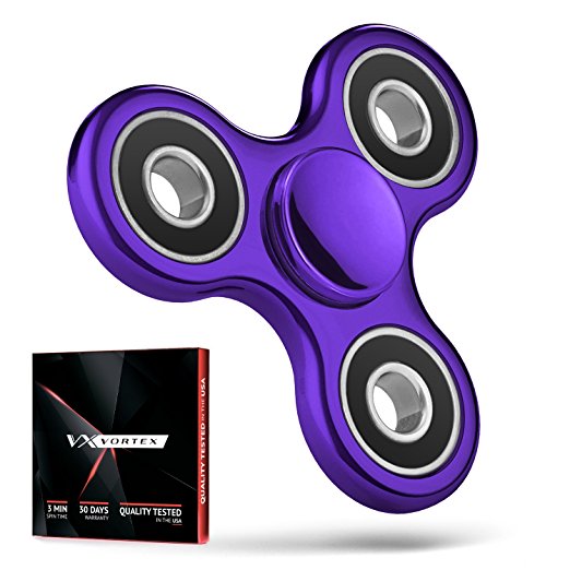 Vortex Spinners - Fidget Spinner Toy with High Speed Steel Bearing in Quality Carton Box, 1-4 min of Spin Time (purple)