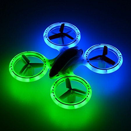 RCtown JXD 398 Lighting RC Quadcopter 2.4GHz 4CH 6 Axis Mini Drone UFO with Fantastic LED Light Red