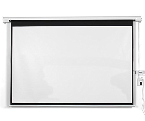 Safstar Electric Motorized Auto Projector Projection Screen With Remote Control Diagonal 100 Inch