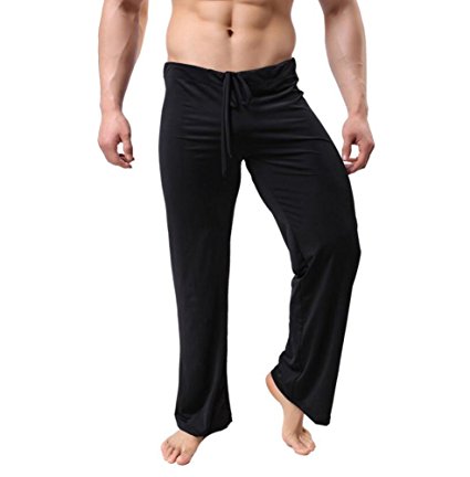 Mens Super Soft Yoga Pants Spandex Casual Training Gym Trousers Long Loose Sweatpants