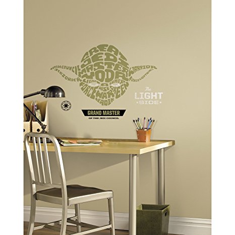 RoomMates Star Wars Typographic Yoda Peel and Stick Giant Wall Decals