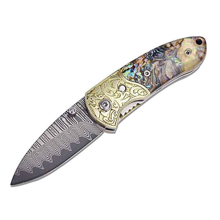 KUBEY Classic Style Mini Size Gentleman Pocket Knife, Right Handed