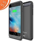 iPhone 6S Plus Battery Case - iPhone 6 Plus Battery Case Trianium Atomic S iPhone 66s Plus Portable Charger Charging Case 55Black - 4000mAh Battery Power Bank MFI Apple Certified