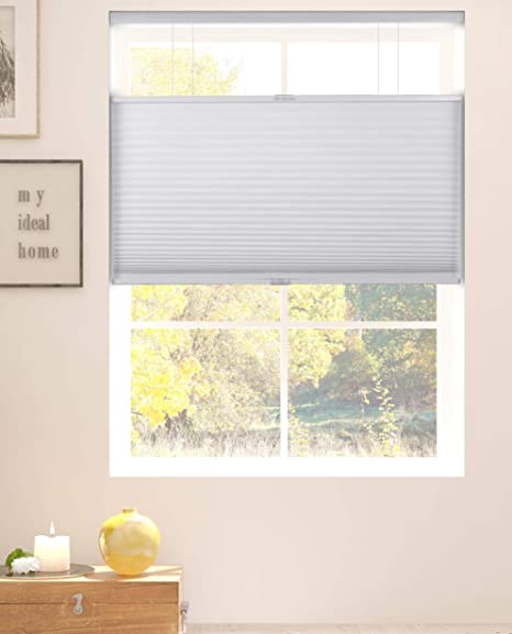 Arlo Blinds White Room Darkening Top Down Bottom Up Deluxe Cordless Cellular Shades - Size: 28.5" W x 60" H, Cordless Honeycomb Blinds