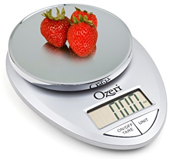Ozeri Pro Digital Kitchen Food Scale, 1g to 12 lbs Capacity, in Elegant Chrome