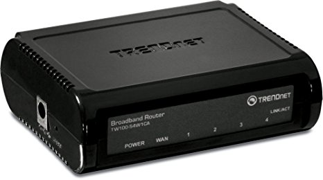 TRENDnet 4-Port Broadband Router, 4 x 10/100 ports, Instant Recognizing, Plug & Play, Firewall Protection, TW100-S4W1CA
