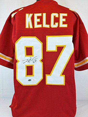 Travis Kelce Chiefs Signed Red Jersey Authentic Autograph JSA Witness #WP007110