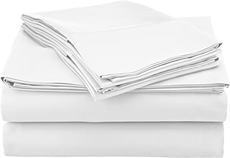 Pointehaven 500-Thread Count 100-Percent Egyptian Cotton Deep Fitted Queen Sheet Set, White