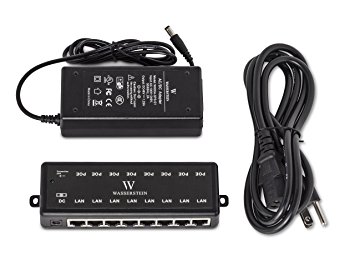 8 Port PoE Injector Hub (10/100M) by Wasserstein, for Wasserstein PoE splitter, Remote USB Power over Ethernet with 60W PoE Power Adapter