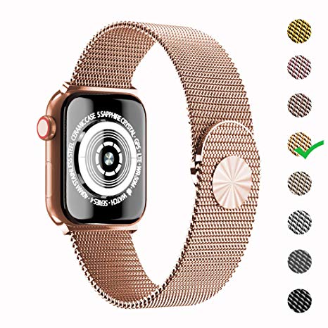 Cocos Compatible with Apple Watch Band 38mm 40mm 42mm 44mm,Stainless Steel Mesh Loop Replacement Parts for iWatch Band Series 4 3 2 1