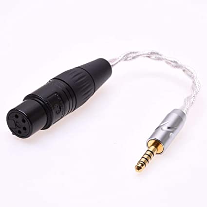4.4mm Male Balanced to 4 Pin XLR Female Balanced Crystal Clear Silver Plated Shield Audio Adapter for Sony NW-WM1Z 1A MDR-Z1R TA-ZH1ES PHA-2 Upgrade Extension Cable
