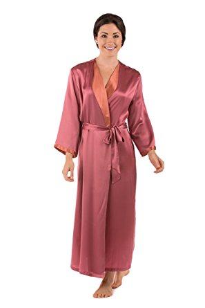 TexereSilk Women's Luxury Long Silk Bathrobe - Beautiful Gift Ideas for Her
