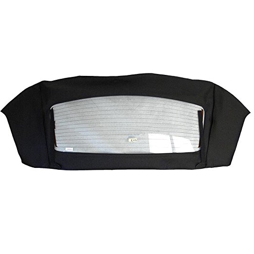 Ford Mustang Convertible Rear Heated Glass Window Section in Sailcloth Vinyl Black