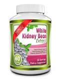 Pure White Kidney Bean Extract Supplement - 1200mg per Serving - All Natural Carbohydrate and Starch Blocker - Best Formula for Weight Loss and Appetite Suppression - 60 Capsules