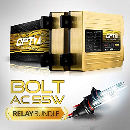 OPT7 Bolt AC 55w Hi-Power H10 (9145) HID Kit - Relay Bundle - All Bulb Sizes Colors - 2 Yr Warranty [5000K Bright White Xenon Light]
