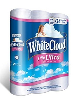 White Cloud Ultra Comfort Bathroom Tissue, 12 Double Rolls