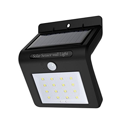 Outdoor Motion Sensor Solar Wall Lights, Solar Powered 16 LED Security Lights Waterproof Wireless Motion Activated Night Light with 3 Intelligent Modes for Garden, Fence, Patio, Yard, Driveway, Outside Wall