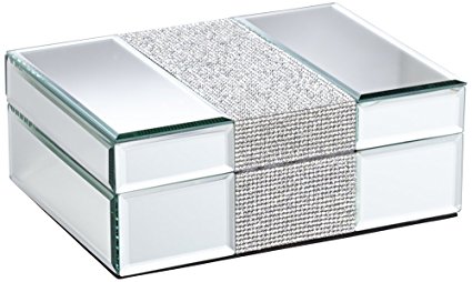 Lyza Rhinestone Mirrored Jewelry Box