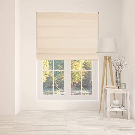 Arlo Blinds Cordless Fabric Roman Shades Light Filtering with Backing, Color: Pebble Beach, Size: 22" W x 60" H