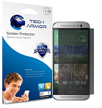 One (M8) Privacy Screen Protector, Tech Armor 4Way 360 Degree Privacy HTC One (M8) Film Screen Protector [1-Pack]