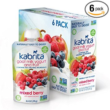 Kabrita Goat Milk Yogurt and Fruit, Mixed Berry, 3.5 oz (Pack of 6)