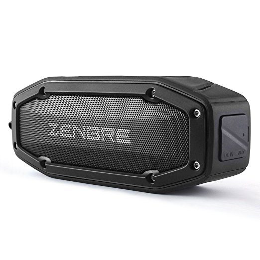 Bluetooth Speakers, ZENBRE D6 2x5W Wireless Portable Speakers V4.1 with Waterproof IPX6, 18h Play-time, Super Loud Sound with Bass Resonator (Black)