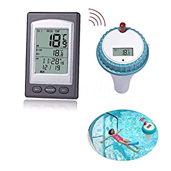Pool Thermometer, Wireless Floating Water Thermometers and Spa Thermometer with Digital LCD Display for Outfoor Indoor Swimming Pools, Spas, Hot Tubs, Ponds