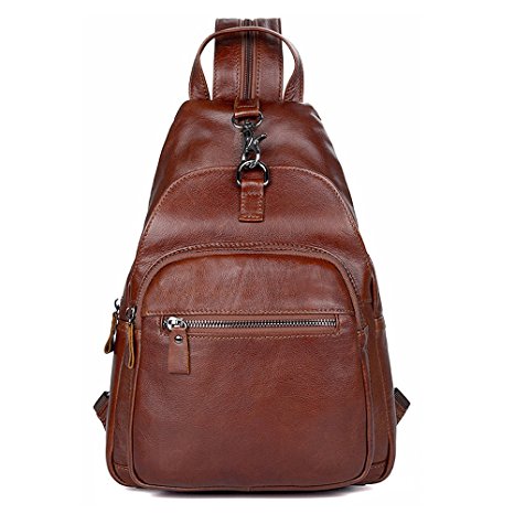 Clean Vintage Convertible Mini Backpack Purse Sling Messenger Shoulder Bag Leather Small Travel Bag