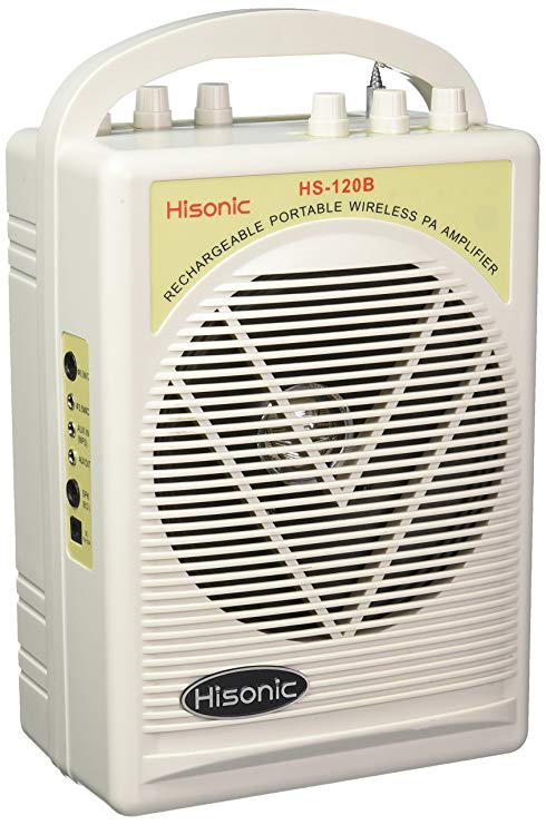 Hisonic HS120BW-HL Lithium Battery Rechargeable & Portable PA (Public Address) System with Built-in VHF Wireless Microphone and Car Cigarette Lighter Cable