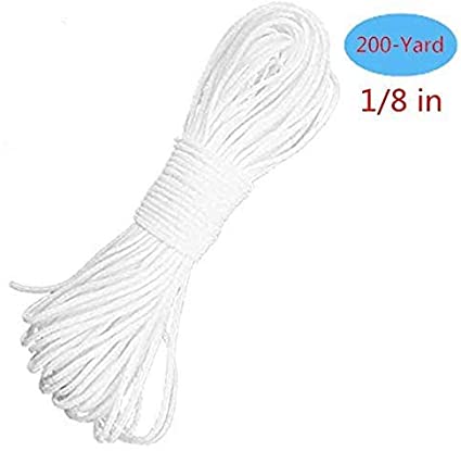 200 Yards Elastic Cord for DIY Masks Making Sewing Crafting White Stretchy Braided Elastic Band 1/8 inch
