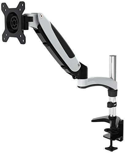 AMER MOUNTS | 15"-65" Heavy Duty Gas Spring Single Monitor Mount with Articulating Arm | Dual LCD LED Monitor Desk Mount Stand Heavy Duty | Support 0-15kg (0-33lb) White | Hydra1HD