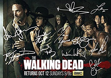 The Walking Dead Season 5 Tv Print Andrew Lincoln Norman Reedus Danai Gurira Steven Yeun Emily Kinney Michael Cudlitz Chad Coleman Chandler Riggs (11.7" X 8.3")