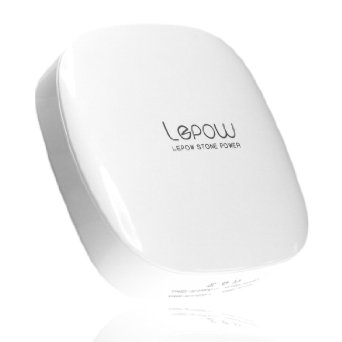 Lepow Moonstone Series 3000mAh Portable External Battery Charger Power Bank for iPhone iPad and Samsung Galaxy and More White